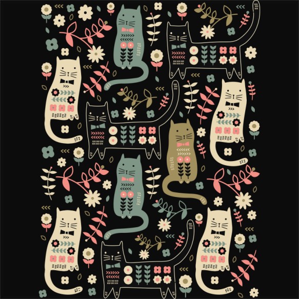 Cat pattern Póló - Ha Cat rajongó ezeket a pólókat tuti imádni fogod!