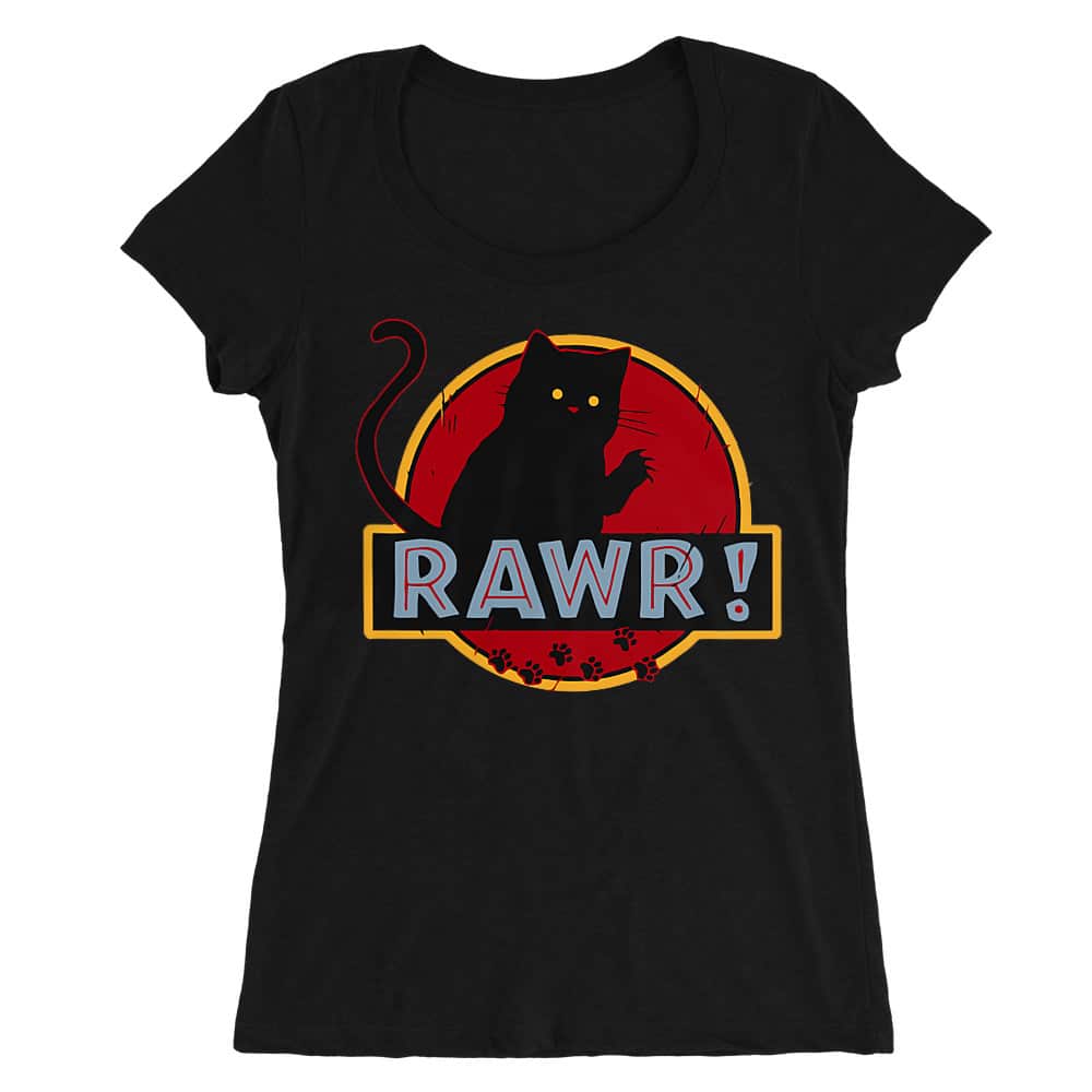Jurassic cat rawr Női O-nyakú Póló