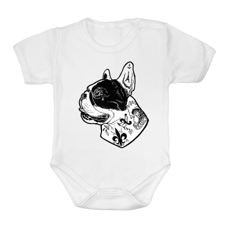 Tattooed french bulldog