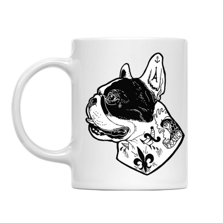 Tattooed french bulldog