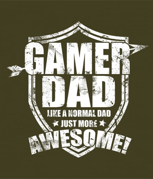 Awesome gamer dad Gaming Pólók, Pulóverek, Bögrék - Gaming