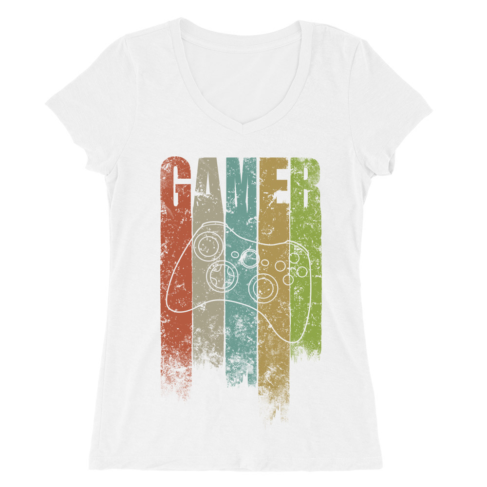 Gamer colors Női V-nyakú Póló