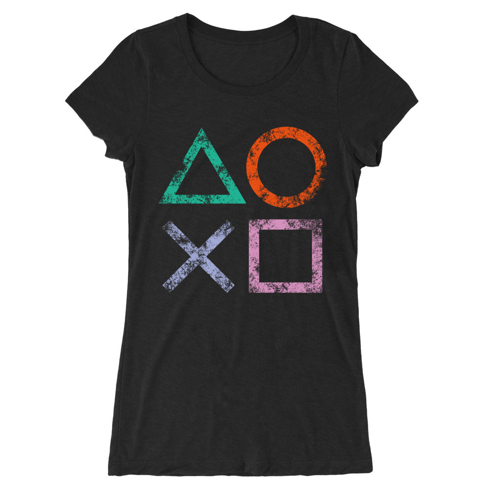 Playstation symbols Női Hosszított Póló