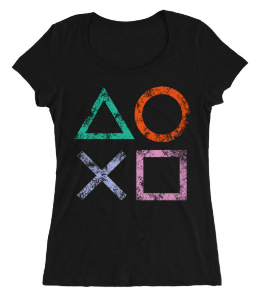 Playstation symbols Póló - Ha Gamer rajongó ezeket a pólókat tuti imádni fogod!