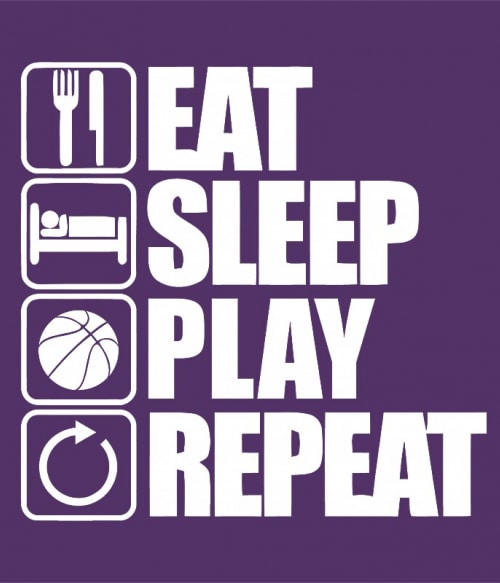 Eat, Sleep, Play, Repeat Kosaras Kosaras Kosaras Pólók, Pulóverek, Bögrék - Sport