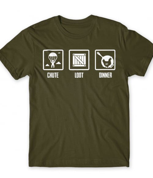 Chute Loot Dinner Póló - Ha Playerunknowns Battlegrounds rajongó ezeket a pólókat tuti imádni fogod!