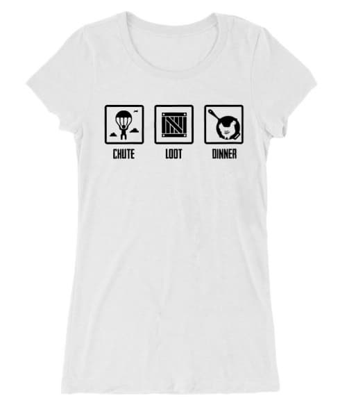 Chute Loot Dinner Póló - Ha Playerunknowns Battlegrounds rajongó ezeket a pólókat tuti imádni fogod!