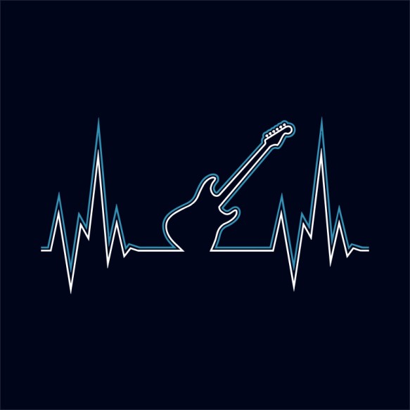 Guitar heart rate Zene Pólók, Pulóverek, Bögrék - Zene