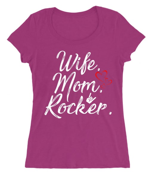 Wife mom rocker Póló - Ha Rocker rajongó ezeket a pólókat tuti imádni fogod!
