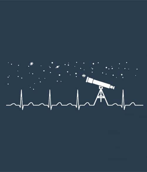 Astronomy heartbeat Csillagászat Pólók, Pulóverek, Bögrék - Tudomány