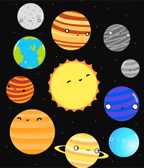 Cute planets Csillagászat Pólók, Pulóverek, Bögrék - Tudomány