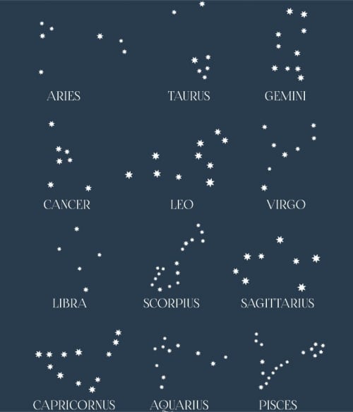 Zodiac star costellations Csillagászat Pólók, Pulóverek, Bögrék - Tudomány
