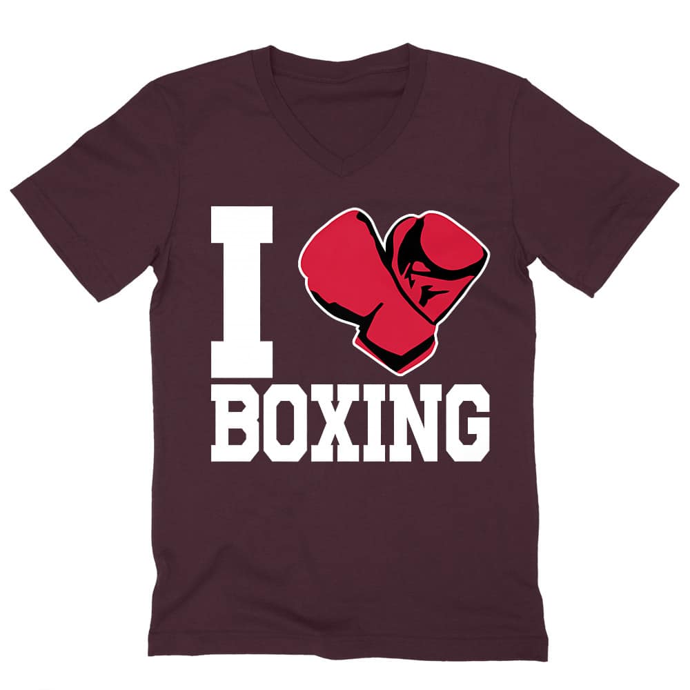 I Love Boxing Férfi V-nyakú Póló