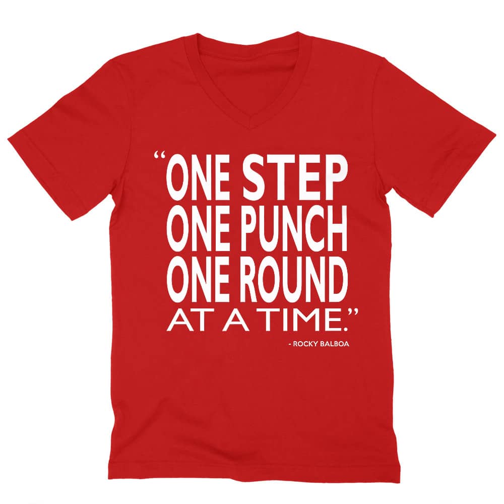 One Step, One Punch, One Round Férfi V-nyakú Póló