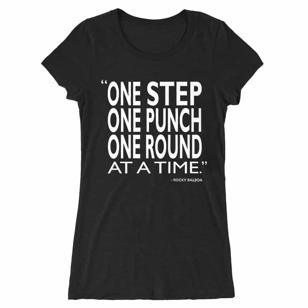 One Step, One Punch, One Round Női Hosszított Póló