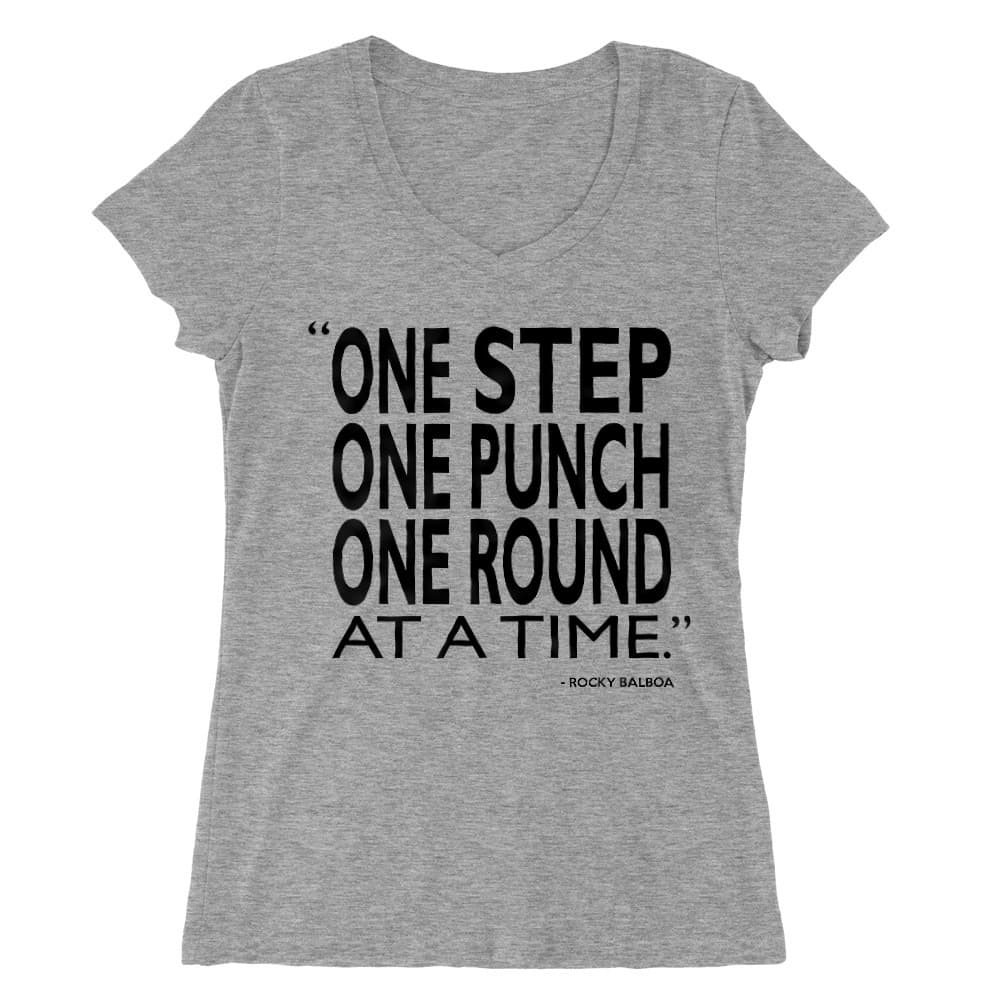One Step, One Punch, One Round Női V-nyakú Póló