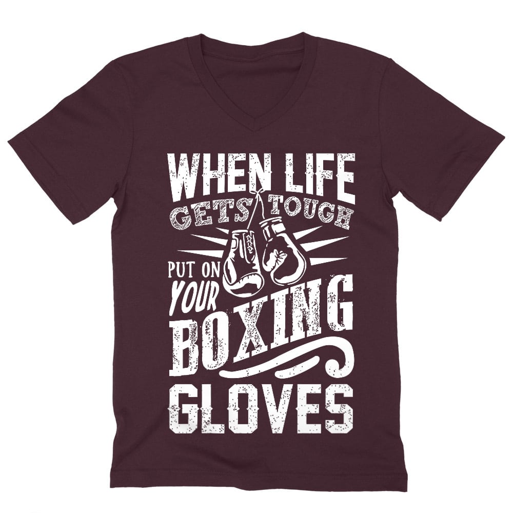 Put on your boxing gloves Férfi V-nyakú Póló