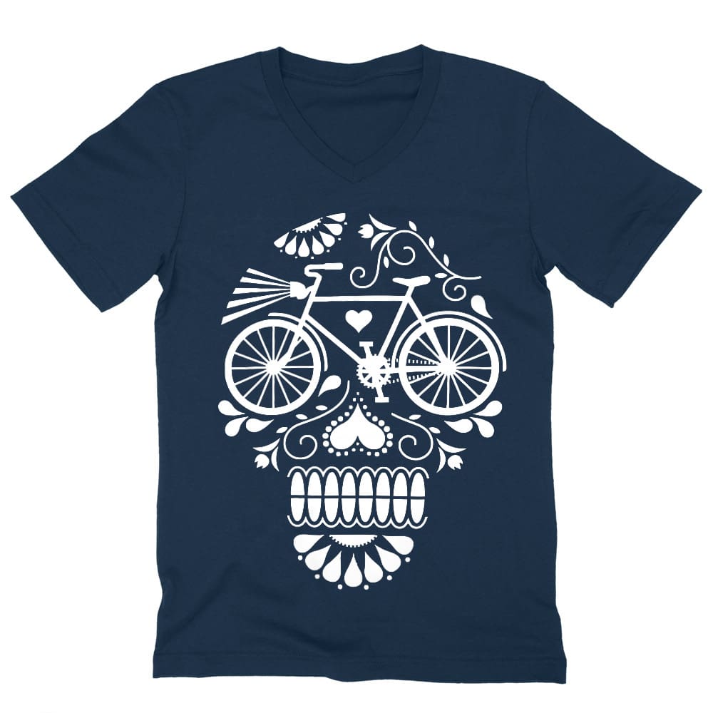 Bicycle Skull Férfi V-nyakú Póló