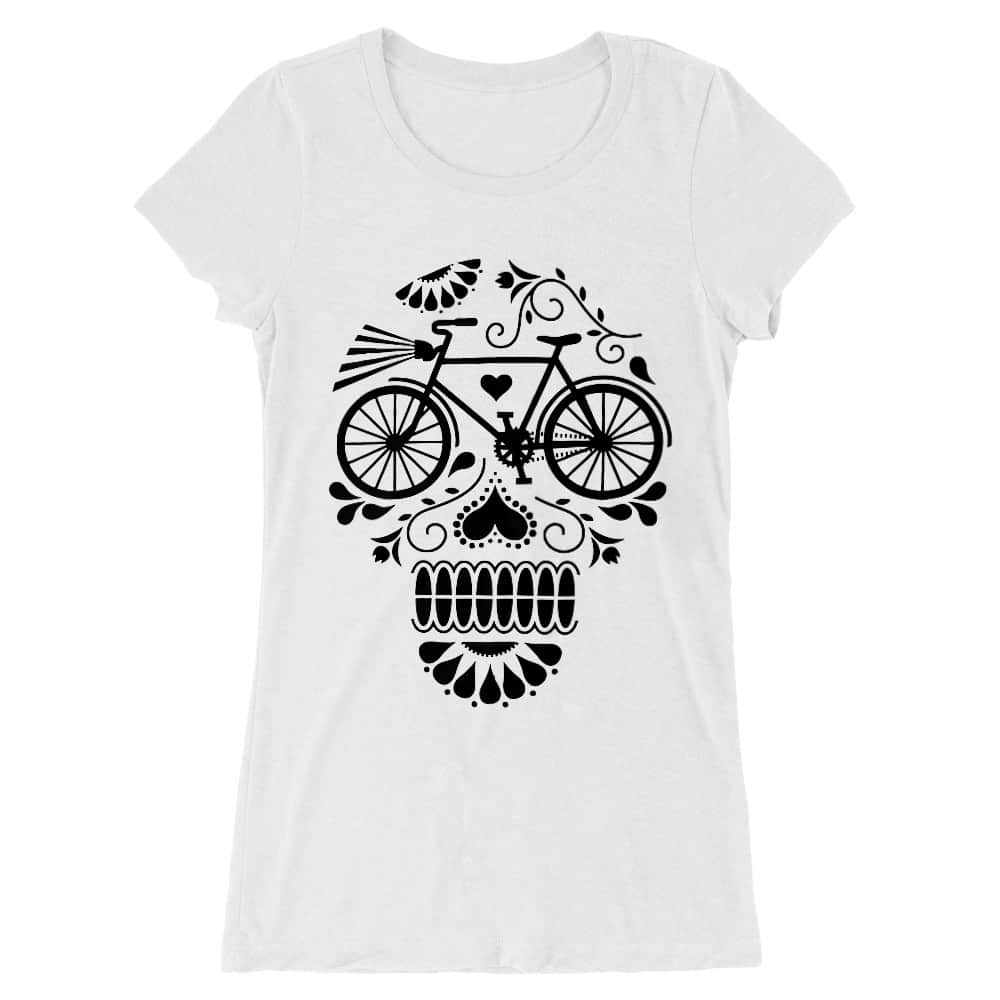 Bicycle Skull Női Hosszított Póló
