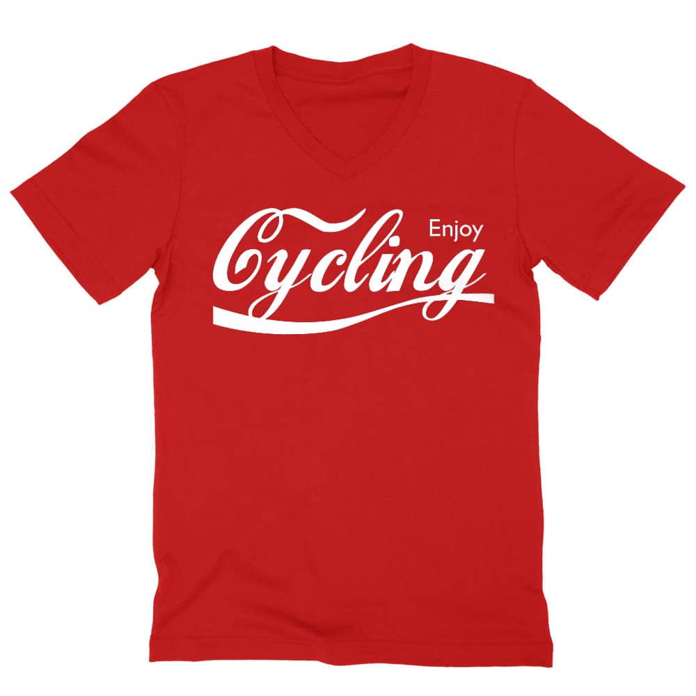 Enjoy Cycling Férfi V-nyakú Póló