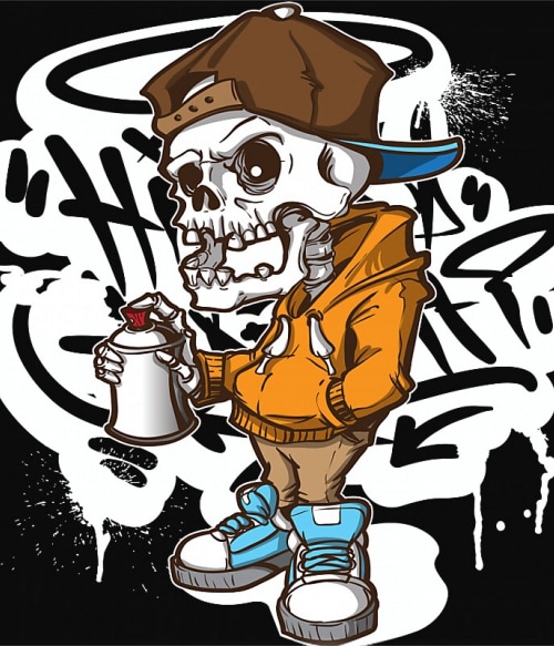 Hip Hop skull Graffiti Pólók, Pulóverek, Bögrék - Művészet