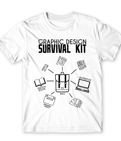 Graphic design survival kit Grafikus Férfi Póló - Munka