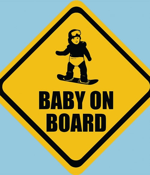 Baby on Snowboard Síelés Pólók, Pulóverek, Bögrék - Télisport