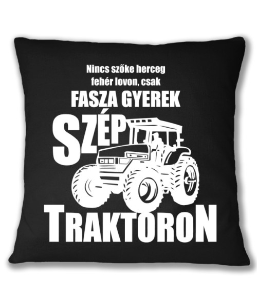 Fasza gyerek szép traktoron Munka Párnahuzat - Traktoros