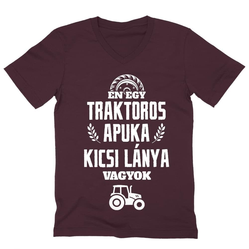 Traktoros lány Férfi V-nyakú Póló