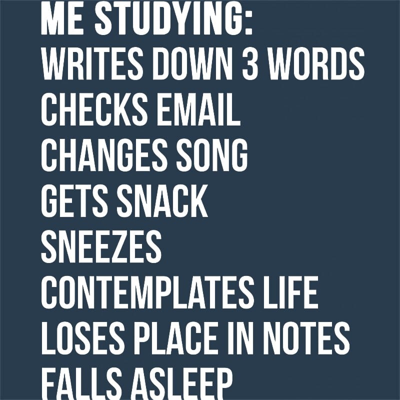 Me studying