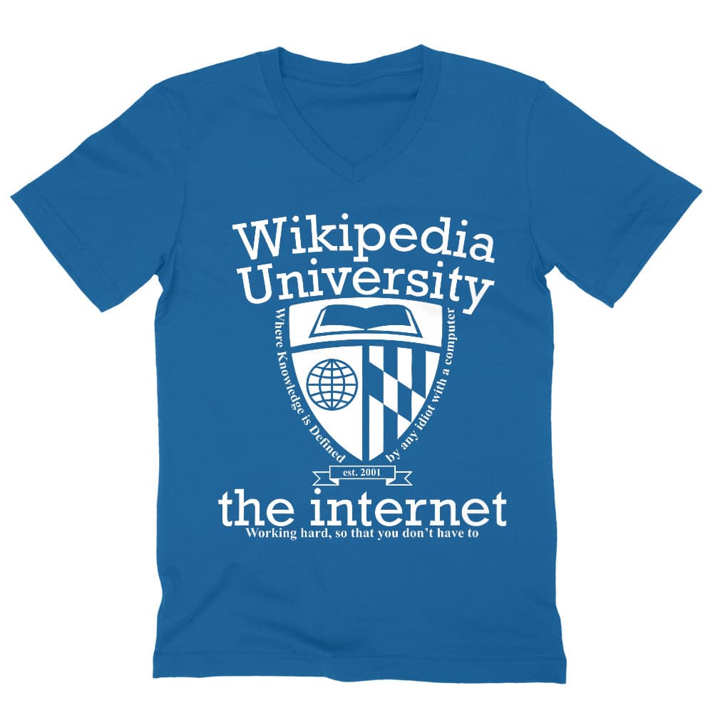 Wikipedia University Férfi V-nyakú Póló