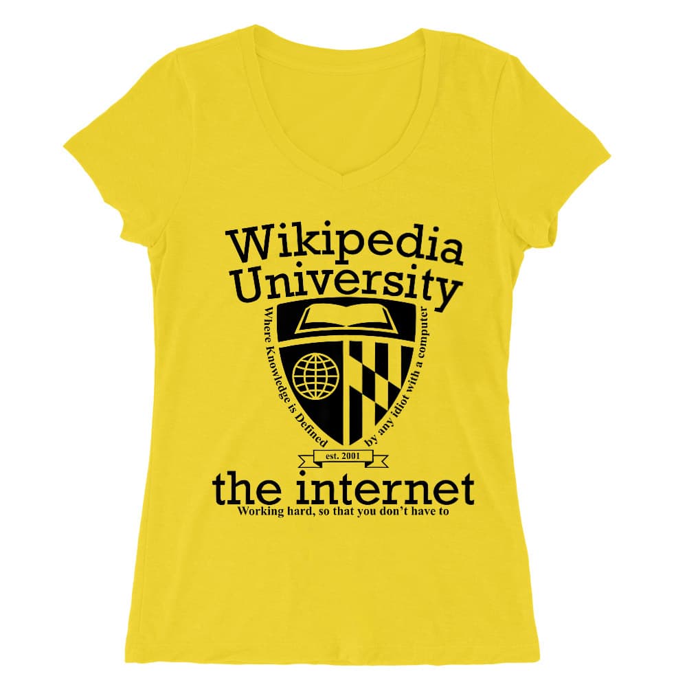 Wikipedia University Női V-nyakú Póló