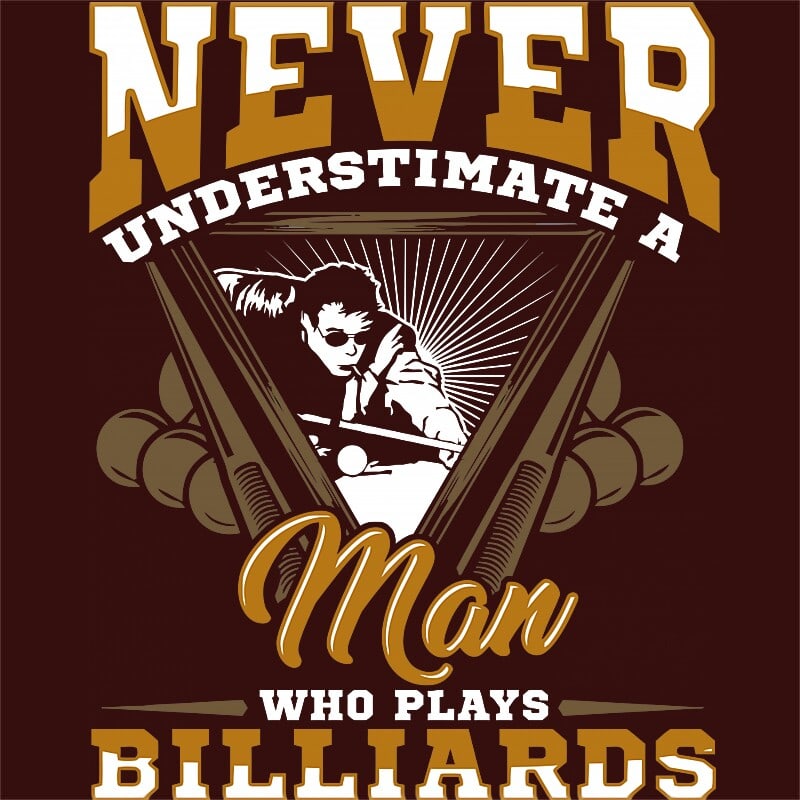 Man who love plays billiard