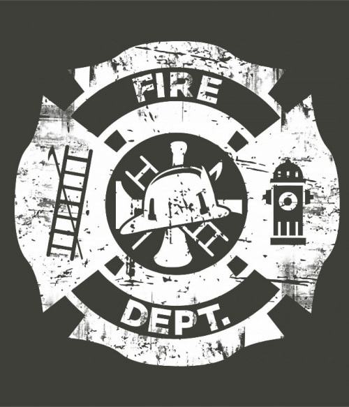 Fire dept Állami Szervek Pólók, Pulóverek, Bögrék - Tűzoltó