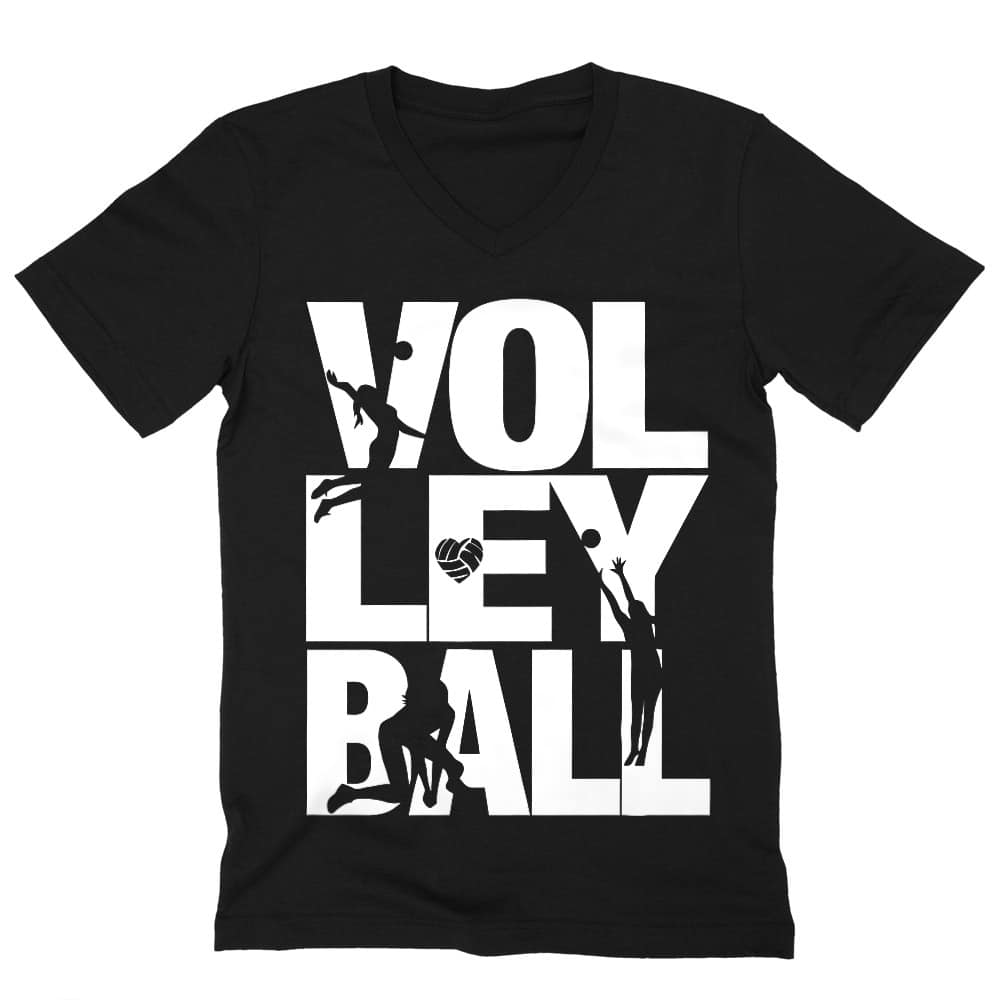 Volley silhouettes Férfi V-nyakú Póló
