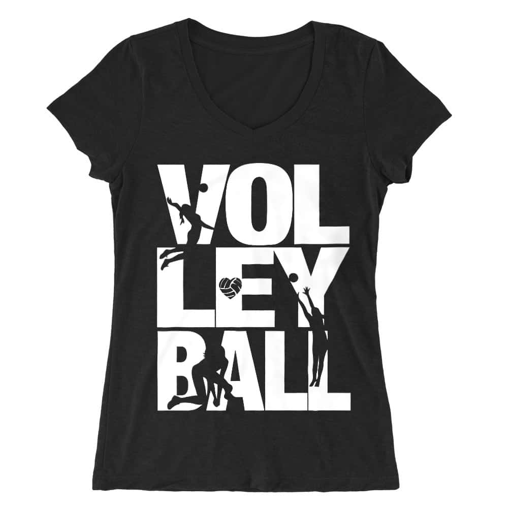 Volley silhouettes Női V-nyakú Póló
