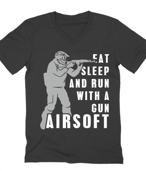 Eat sleep and run with a gun Póló - Ha Airsoft rajongó ezeket a pólókat tuti imádni fogod!