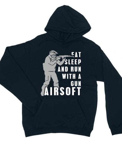 Eat sleep and run with a gun Airsoft Pulóver - Sport