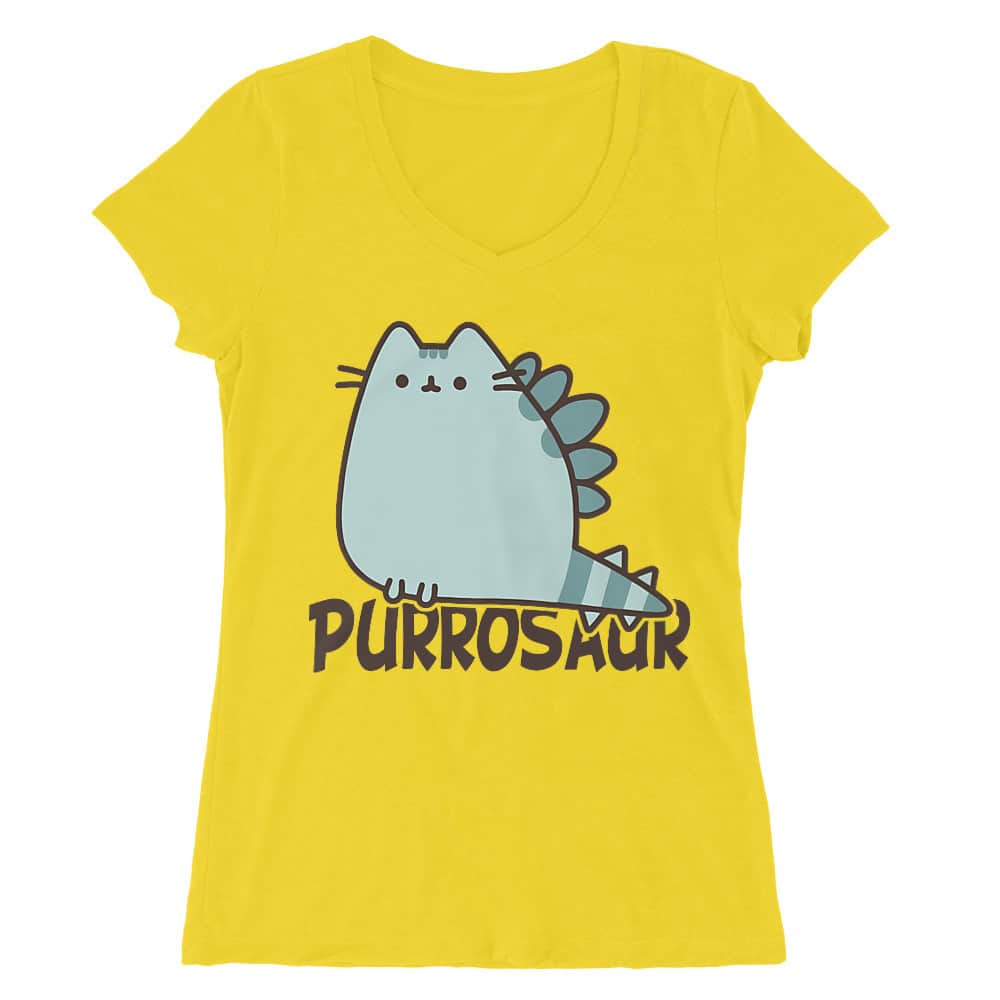 Purrosaur Női V-nyakú Póló