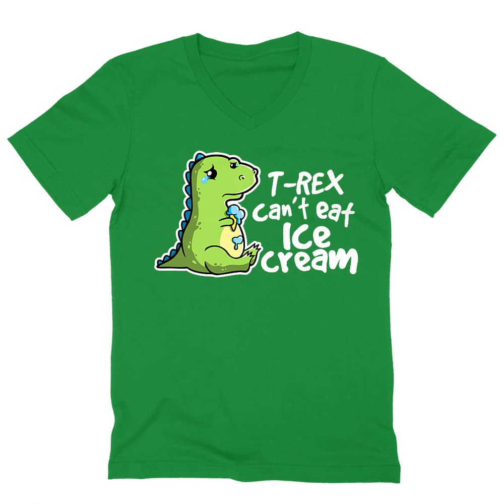 T-Rex can't eat ice cream Férfi V-nyakú Póló