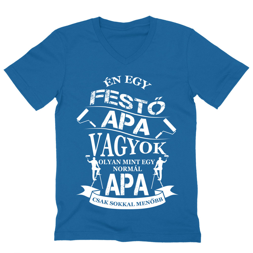 Festő Apa Férfi V-nyakú Póló
