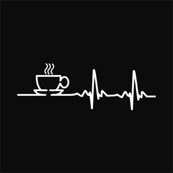 Coffee heartbeat Gasztronómia Gasztronómia Gasztronómia Pólók, Pulóverek, Bögrék - Kávés
