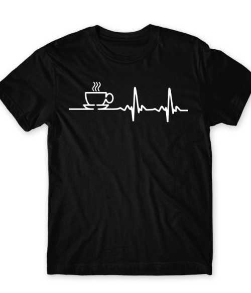 Coffee heartbeat Kávés Póló - Kávés