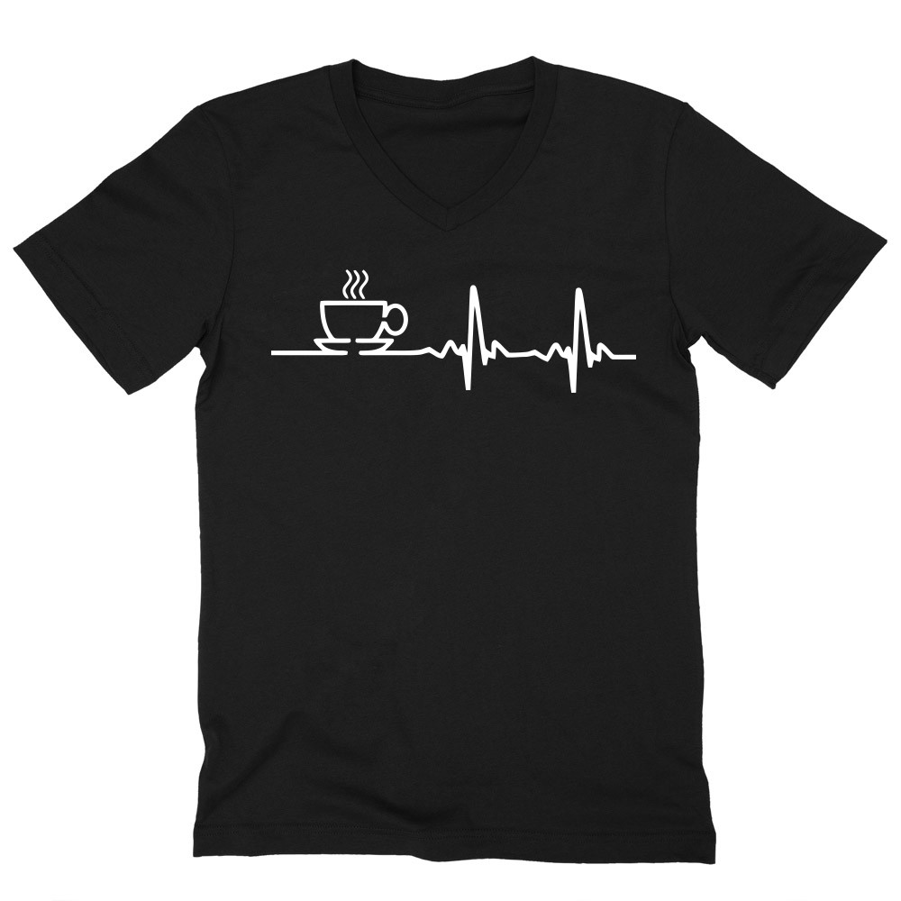 Coffee heartbeat Férfi V-nyakú Póló