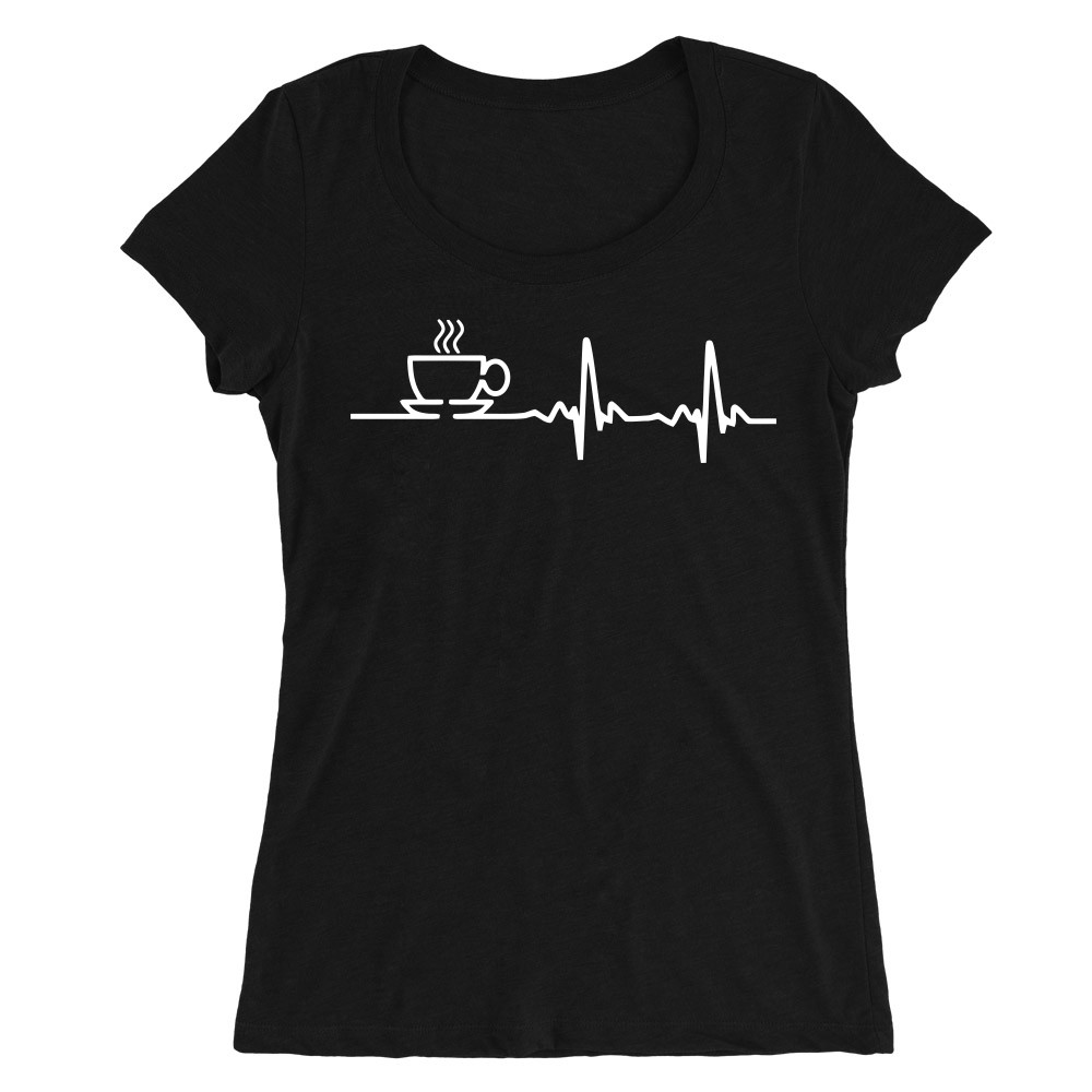 Coffee heartbeat Női O-nyakú Póló