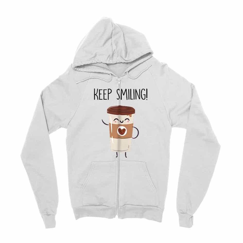 Keep smiling coffee Zipzáros Pulóver