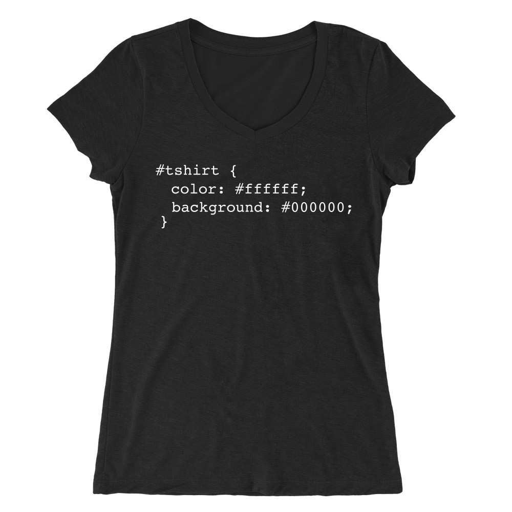 Black t-shirt code Női V-nyakú Póló