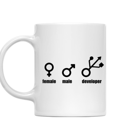 Female Male Developer Programozó Bögre - Programozó