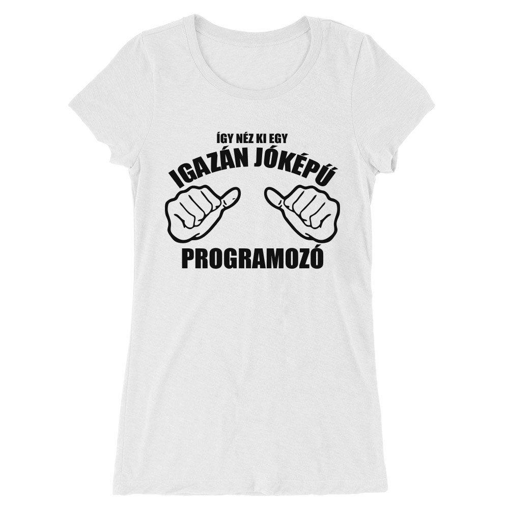 Jóképű programozó Női Hosszított Póló