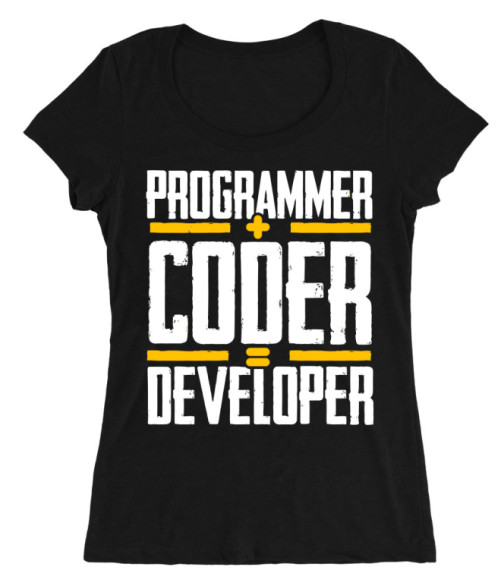 Programmer + coder = developer Póló - Ha Programming rajongó ezeket a pólókat tuti imádni fogod!